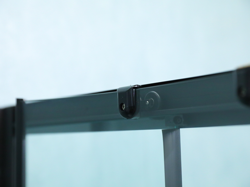 Cabină de duș glisantă din sticlă temperată SE din aluminiu negru Cabină de duș glisantă din sticlă temperată SE din aluminiu negru