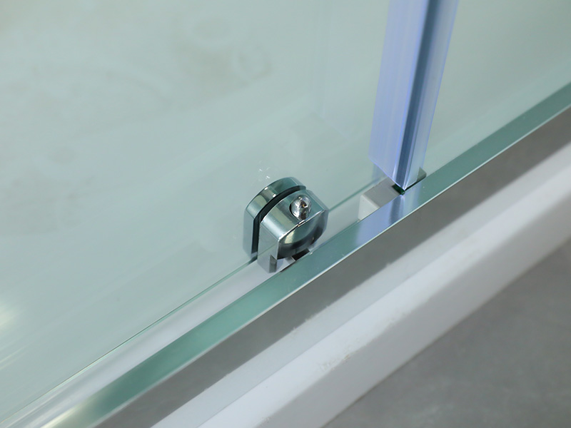 Cabină de duș glisantă SQUARE, sticlă securizată transparentă cu imprimare, profil din aluminiu alb, mâner cu două orificii, cu tavă Cabină de duș glisantă SQUARE, sticlă securizată transparentă cu imprimare, profil din aluminiu alb, mâner cu două orificii, cu tavă