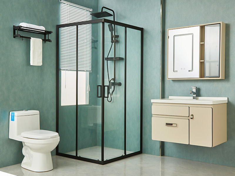 Cabină de duș glisantă SQ, sticlă securizată transparentă, profil din aluminiu negru, mâner cu două orificii, cu tavă Cabină de duș glisantă SQ, sticlă securizată transparentă, profil din aluminiu negru, mâner cu două orificii, cu tavă