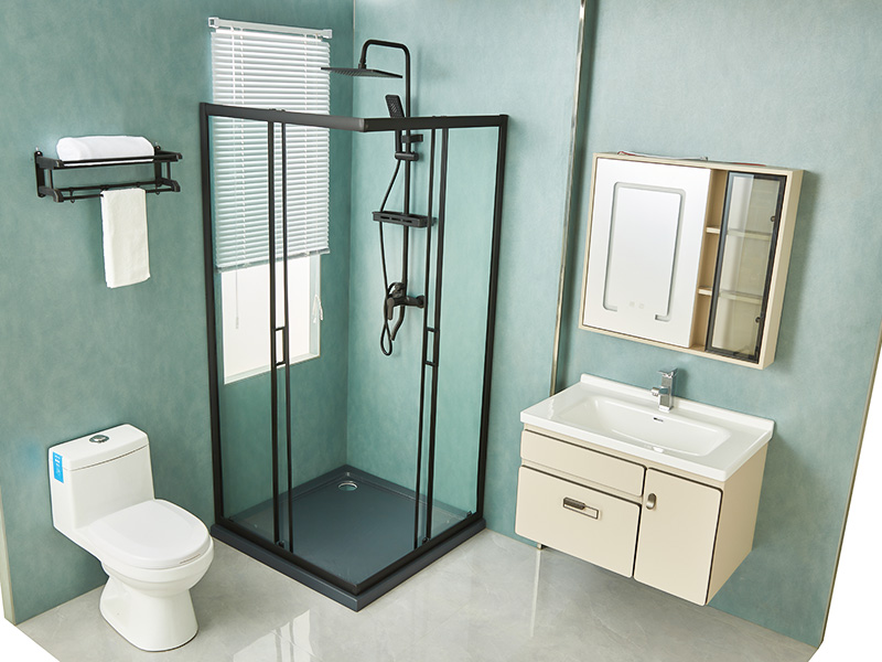 Cabină de duș glisantă SQ, sticlă securizată transparentă, profil din aluminiu negru, mâner cu două orificii, cu tavă Cabină de duș glisantă SQ, sticlă securizată transparentă, profil din aluminiu negru, mâner cu două orificii, cu tavă