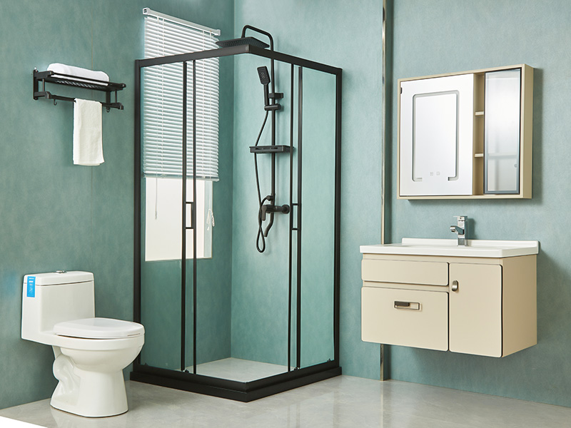 Cabină de duș glisantă SQ, sticlă securizată transparentă, profil din aluminiu negru, mâner cu două orificii, cu tavă Cabină de duș glisantă SQ, sticlă securizată transparentă, profil din aluminiu negru, mâner cu două orificii, cu tavă