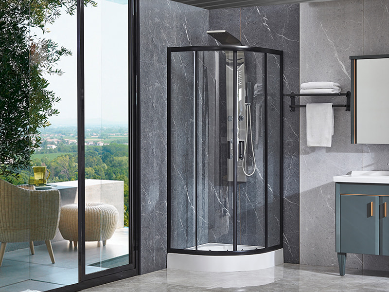 Ușă Glisantă din Sticlă SE Pentru Cabină De Duș, Profil Aluminiu Negru