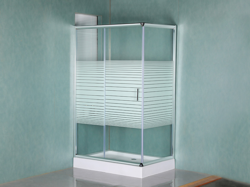 RE Cabina De Duș Glisantă Pătrată Din Sticlă Călită Cromat Din Aluminiu Cu Tavă